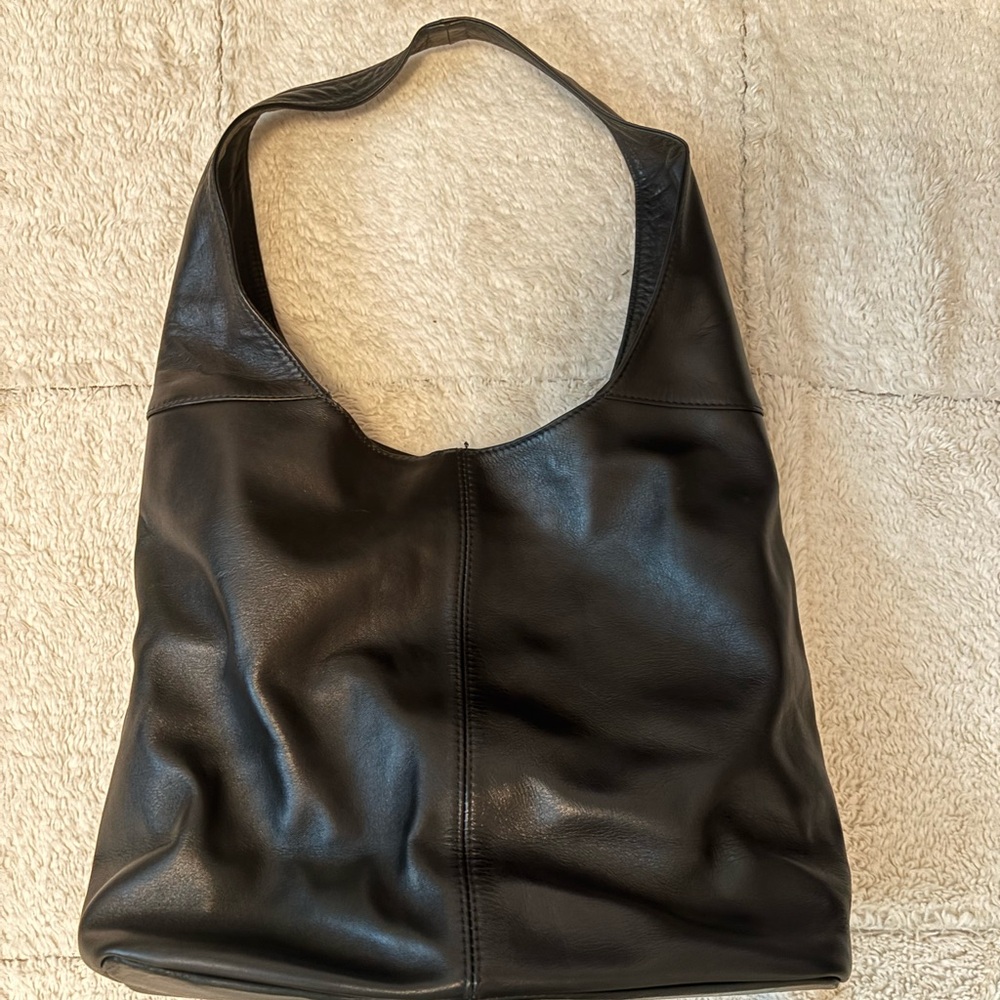 Elegant Black Leather Tote Bag